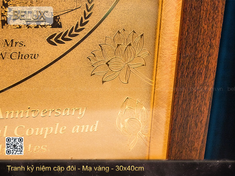 Tranh thiết kế kỷ niệm cặp đôi mạ vàng 24k&nbsp;